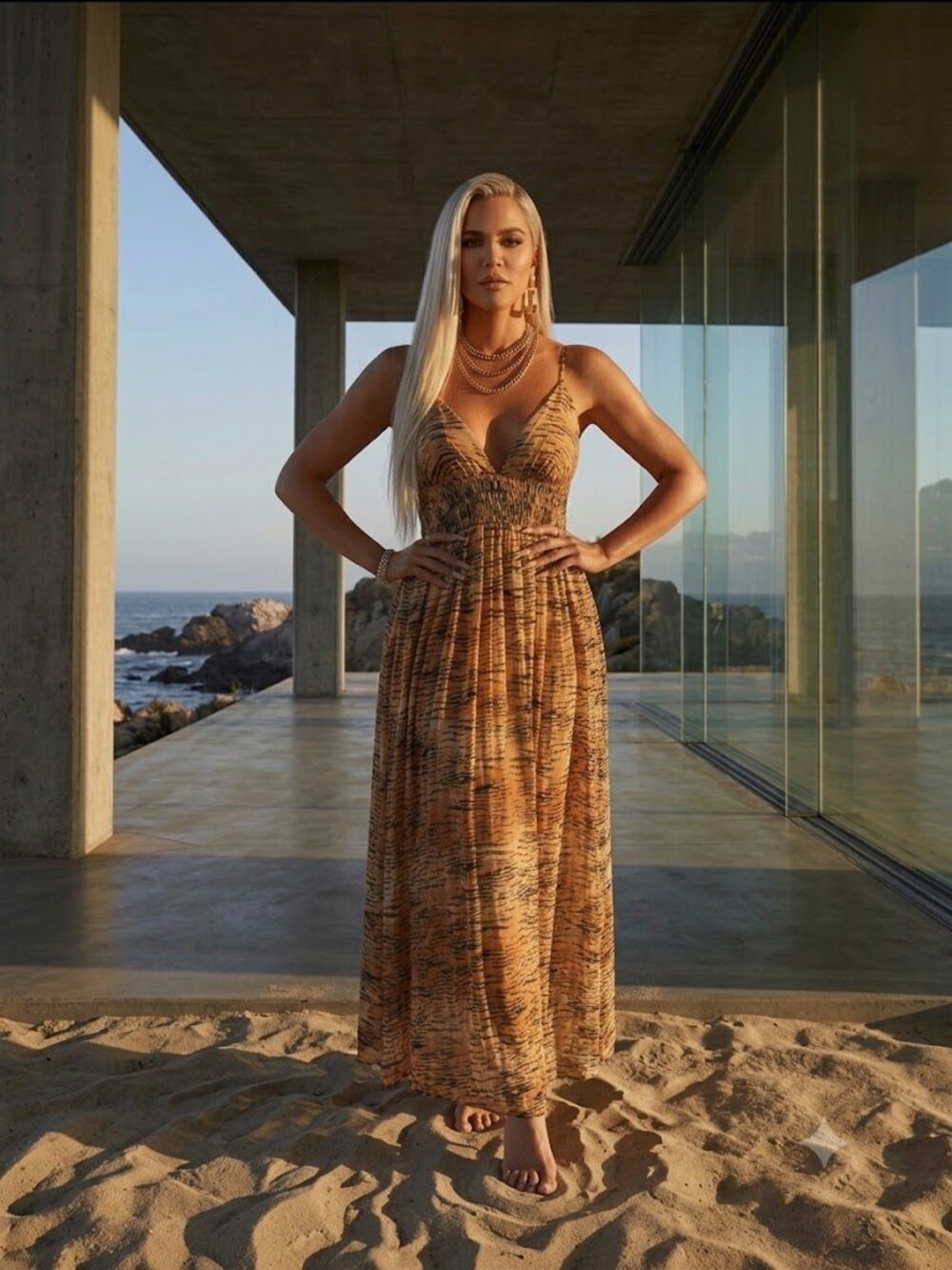 Chiffon Tigress Maxi Dress